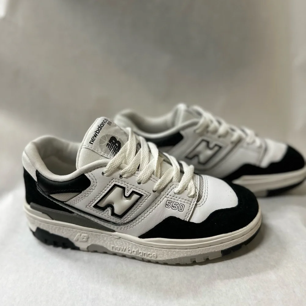 New Balance Kids' Black and White Sneakers